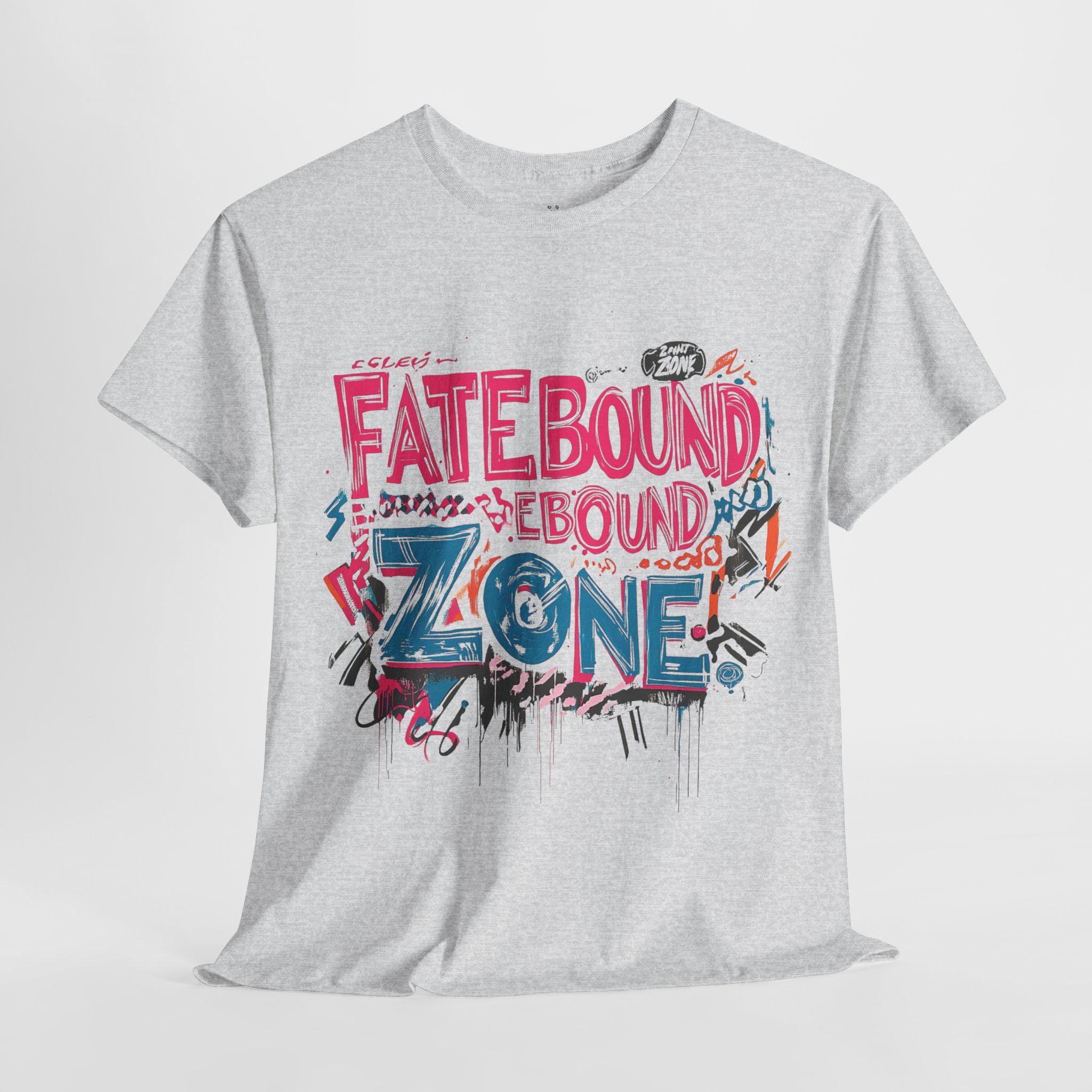 Fatebound Zone Graffiti T-Shirt, Urban Street Art Bold Text Tee