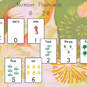 Number Flashcards 0-20 Printable: Preschool Math Learning (Digital Download A4/8.5x11in PDF