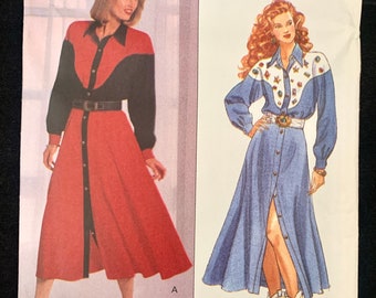 UNCUT FF Vintage 90's Butterick 3009 Women's Dresses, Size 12 14 16
