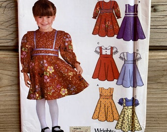 UNCUT Simplicity 5282 Toddler's Dresses, Size 0.5 1 2 3 4