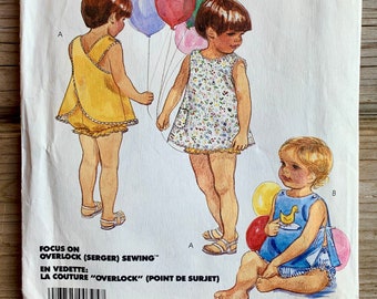 Vintage 80's McCall's 2526 Toddlers' Sundresses, Panties, and Applique, Size 1