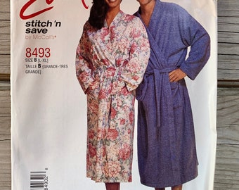 UNCUT Easy McCall's 8493 Misses' Men's Teens' Robes, Size L-XL Bust 40 42 44 46