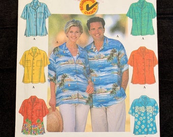 UNCUT FF 90's Simplicity 7613 Unisex Shirts, Size XS S M