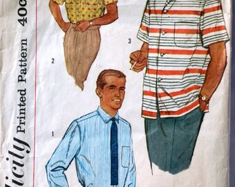vintage 50's Simplicity 2081 Men's shirt, size Medium 38 - 40