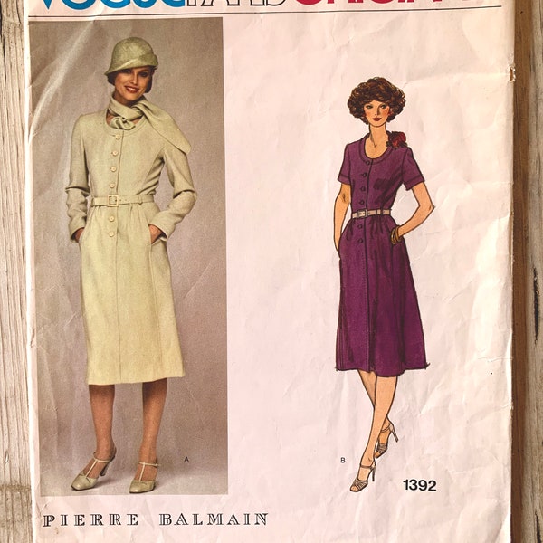 UNCUT Vogue 1392 Pierre Balmain PARIS Original dress, size 10 bust 32.5