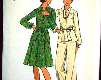 Vintage 1970s Butterick 3620 UNCUT Sewing Pattern Misses' Top, Skirt ...