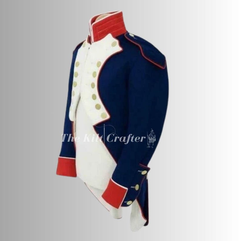 Napoleonic French Infantry Uniform—Rifleman Wool Frock Coat, Vest & Breeches—1st Empire Revolutionary War Costume Set