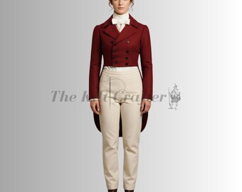 Custom Made Red Regency Tailcoat: Victorian Gothic Bridgerton Jacket