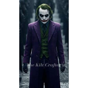 Handmade Dark Knight Joker Coat: Purple Wool Cosplay Trench