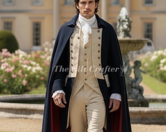 George Washington Wool Uniform—1770s American Revolution Costume, Custom Tailored Historical Re‑Enactment Set