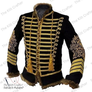 Handmade Wool Hussar Jacket: Military Style Napoleonic Tunic