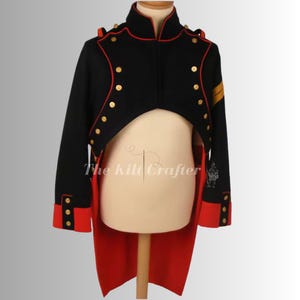 Men’s Regency Military Jacket—Single-Breasted Navy Hussar Cosplay Coat—Napoleonic Guard Artillery Uniform for Reenactment & Costume