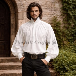 billowy dress shirt White billowy shirts
