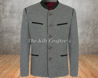 Men's Oktoberfest Outfit: Bavarian Jacket & Leather Lederhosen