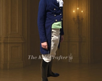 Navy Wool Regency Tailcoat: Mr. Darcy Inspired, Historical Cosplay