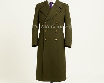 Olive Green Wool Military Overcoat: Regency Greatcoat - Etsy
