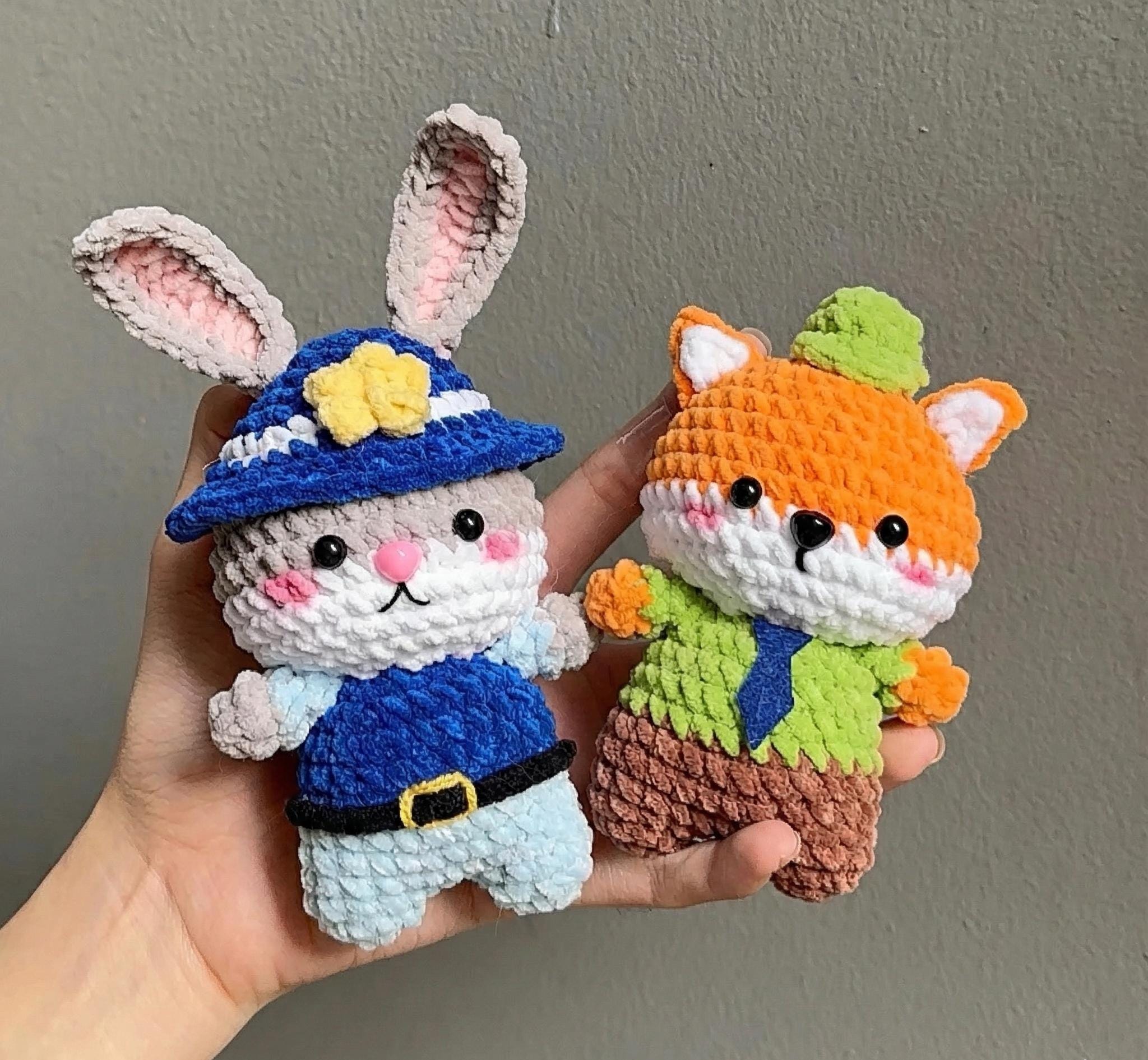 ニックとジュディ ズートピア かぎ針編みキーホルダー：ソフト