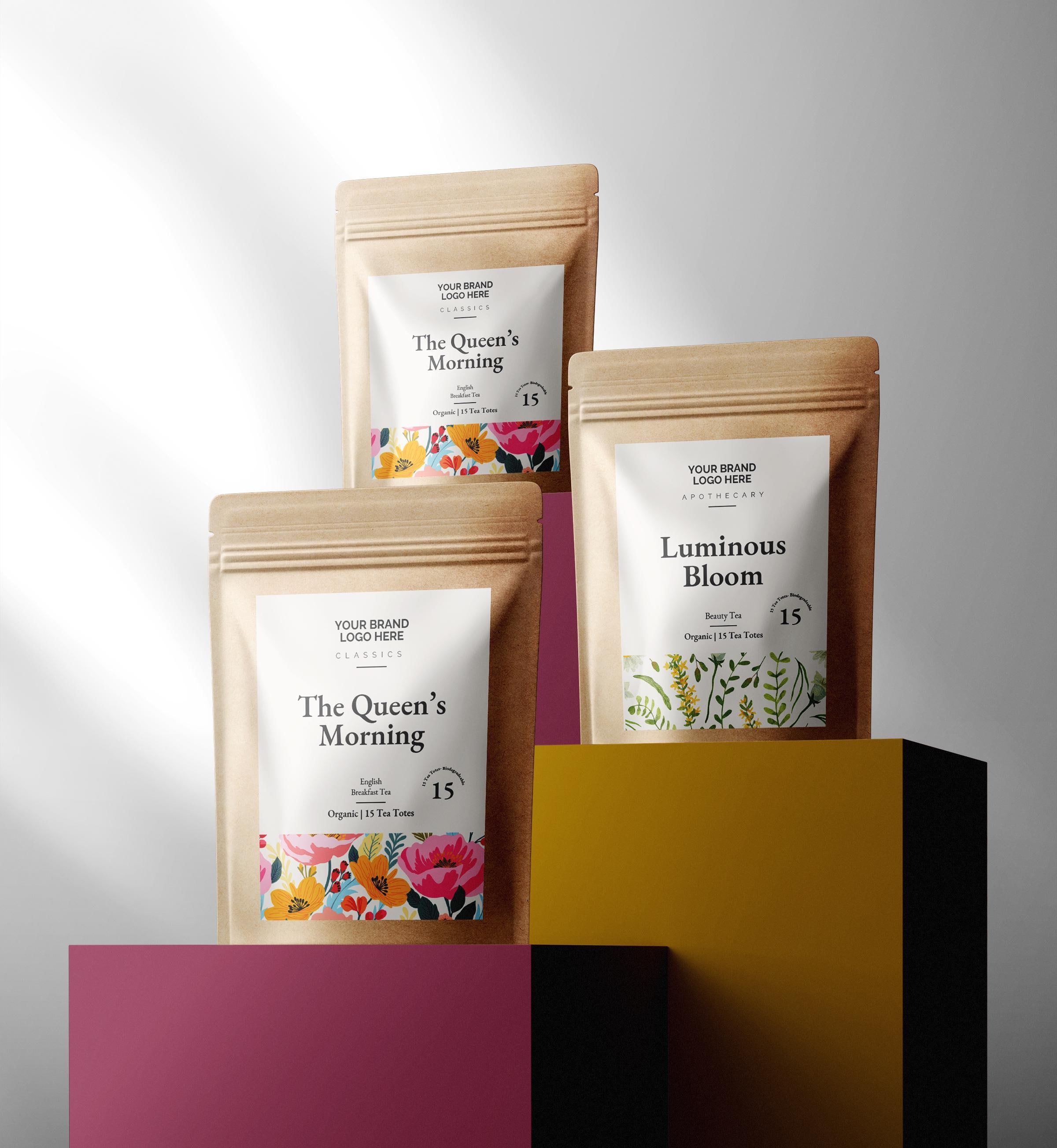 Tea Blend Labels Examples Luxury Minimal Tea Label Template | 2 Blend Label Design | Editable ...