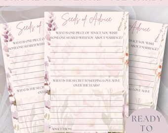 Biglietti di auguri floreali per addio al nubilato, per la sposa, formato 4x6 (download immediato)