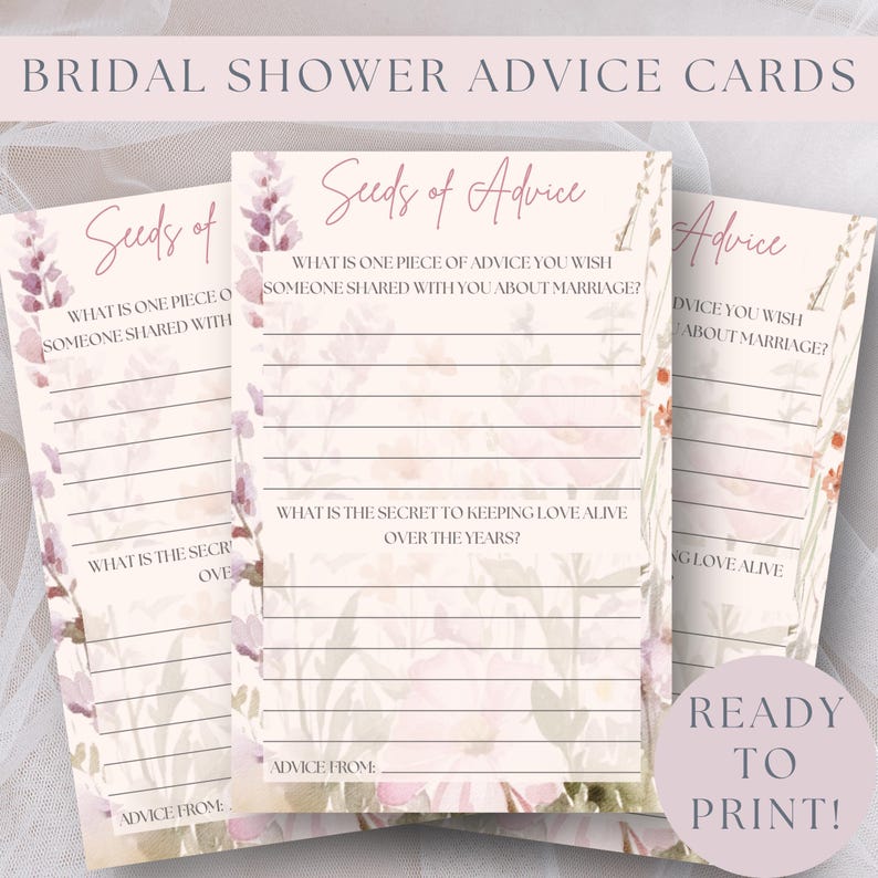 25-Pack Minimalist Bridal Shower Advice Cards - 5x7 Inch Cards For Wedding Party Games & Favors - View #8