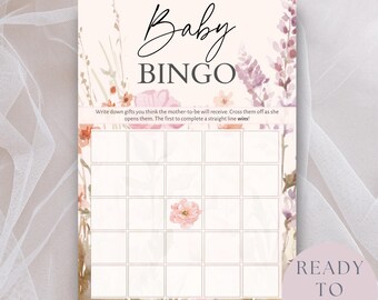 Babyparty-Bingo-Spiel | Blumige Blanko-Karten zum Ausdrucken (PDF)