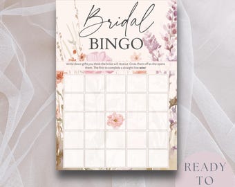 Gioco del bingo per la festa nuziale / Schede stampabili floreali (download immediato)