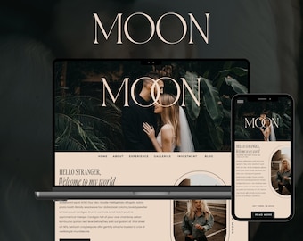 Editorial and Dark Showit Website Template for Wedding Photographers (Digital Download)