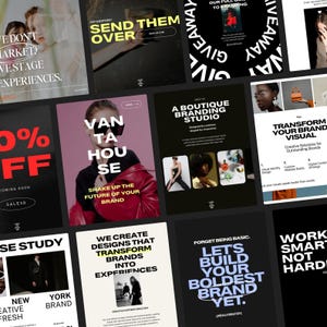 Instagram Templates for Creative Agencies | 19 Canva Posts for Branding & Web Designers | Modern Editorial Social Media Kit