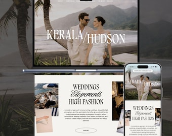 Showit Website Template for Wedding Planners & Photographers | Luxury Wedding Website Template | Modern Portfolio Website