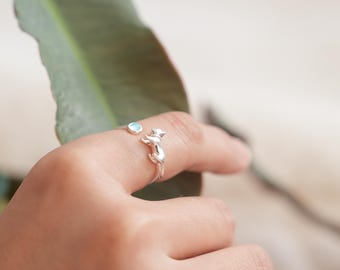 Cat Ring, 925 Sterling Silver Ring, Adjustable Ring for Women, Jewelry Gift for Girls