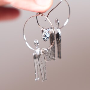 Cat Earrings, Animal Design, Cute Earrings, Cat Lover Gift, Gift for Her image 6