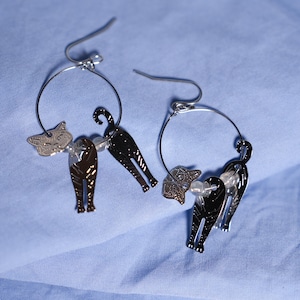 Cat Earrings, Animal Design, Cute Earrings, Cat Lover Gift, Gift for Her image 9