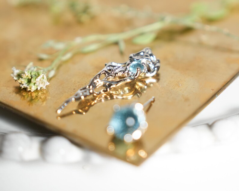 Gothic Style Stud Earrings Inspired by Glaciers, Nature-inspired Jewelry, Unique Gift, Gift for Her image 3