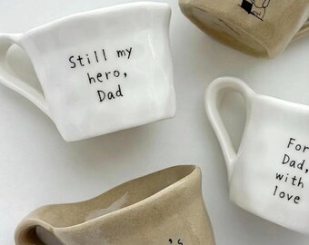 Personalized Dad Mug, Custom Handwritten Ceramic Coffee Cup, Father’s Day Gift for Dad, Grandpa Coffee Mug, Gift from Daughter Son