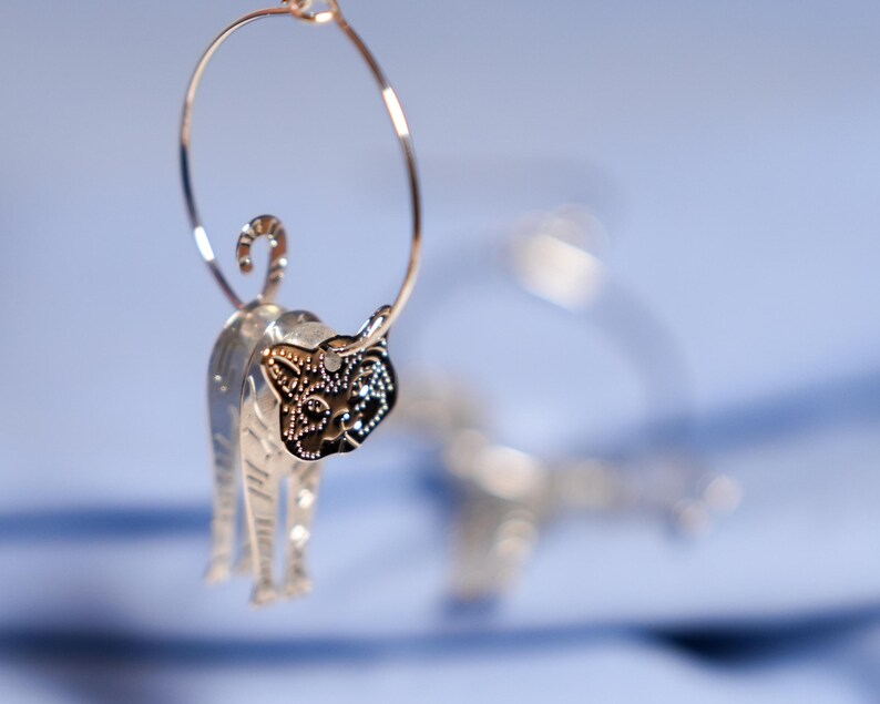 Cat Earrings, Animal Design, Cute Earrings, Cat Lover Gift, Gift for Her image 7