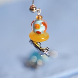 Cute Dachshund Dangle & Drop Earrings with Colorful Glass Beads, Gift for Her, Unique Gift image 1