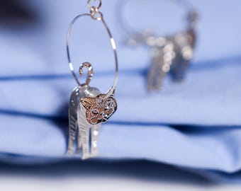 Cat Earrings, Animal Design, Cute Earrings, Cat Lover Gift, Gift for Her