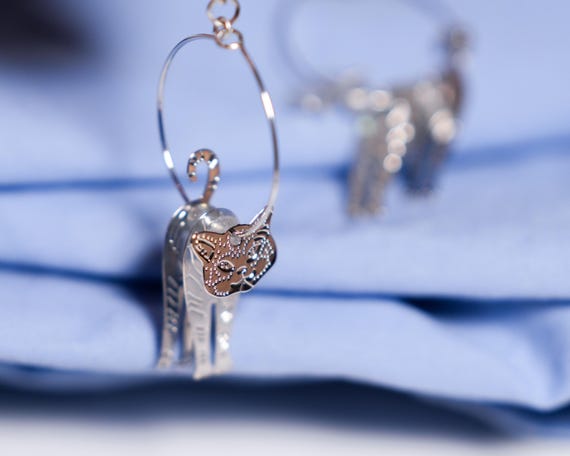 Cat Earrings, Animal Design, Cute Earrings, Cat Lover Gift, Gift for Her