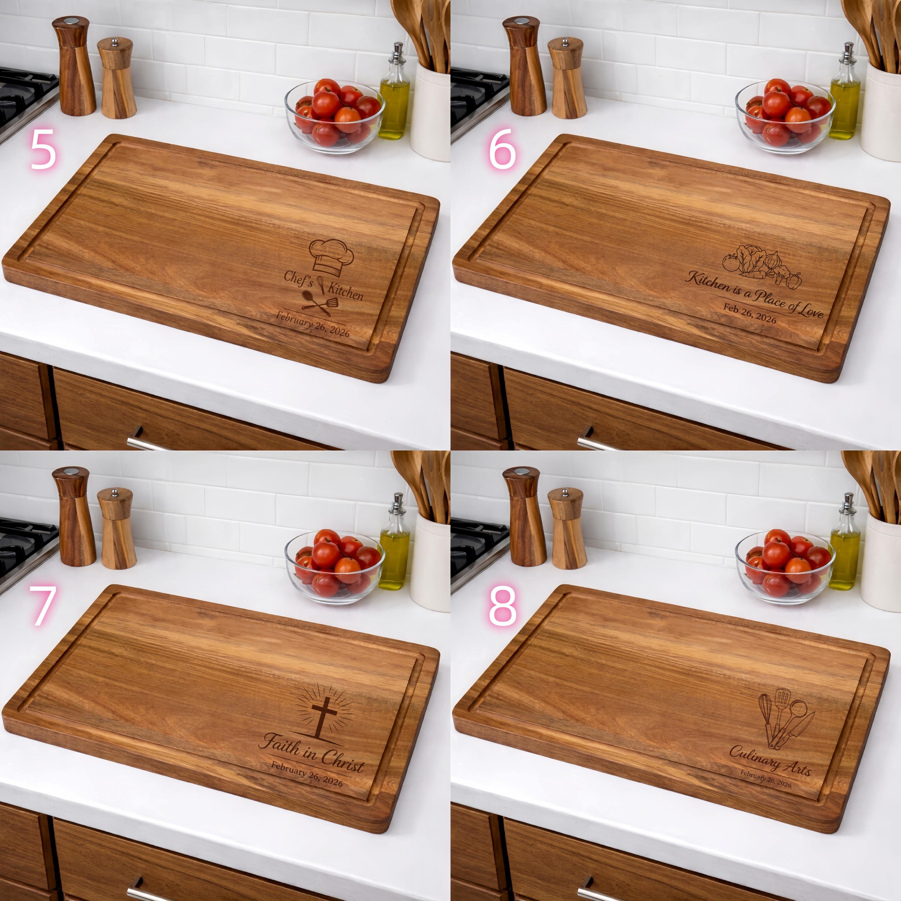 Personalized Acacia Wood Cutting Board, Custom Engraved Chopping Board ...