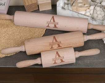 Personalised Rolling Pin Custom Dough Roller Baking Gift for Mom Grandma Kids Housewarming Wedding Anniversary Geschenk Teigroller