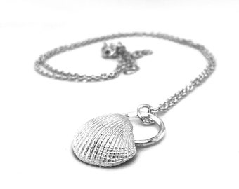 SALE!! Sterling Silver Shell Pendant Necklace | Cockle shell | Seashell Jewellery