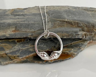 Sterling Silver Rockpool Shell Pendant / Silver Seashell Necklace