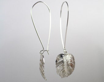 Monstera Leaf Earrings | Etched Silver Leaf Earrings | Cheeseplant jewellery | Leaf Silver Earrings