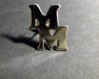 Sterling Silver Monogram Initial Pin Handmade to order Personalise