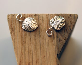 Monstera Leaf Studs | Etched Silver Studs | Cheeseplant Studs | Cheeseplant Earrings