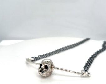 Memento Mori Necklace | Solid Silver Spinning Skull Necklace