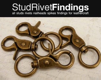 4 pcs  ANTIQUE BRASS Trigger Snap Hook For Bag, Purse and Craft Making Lobster Swivel Clasps