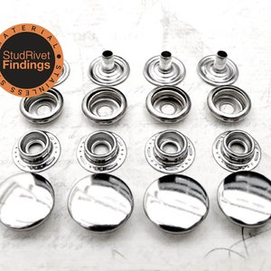 Stainless Steel&gt; 12.5mm, 15mm SNAPS Fasteners Press Stud Poppers Ring Socket