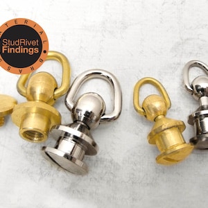 BRASS D-ring Chain Wallet Connector Ball Post Screwback Concho Leather Craft