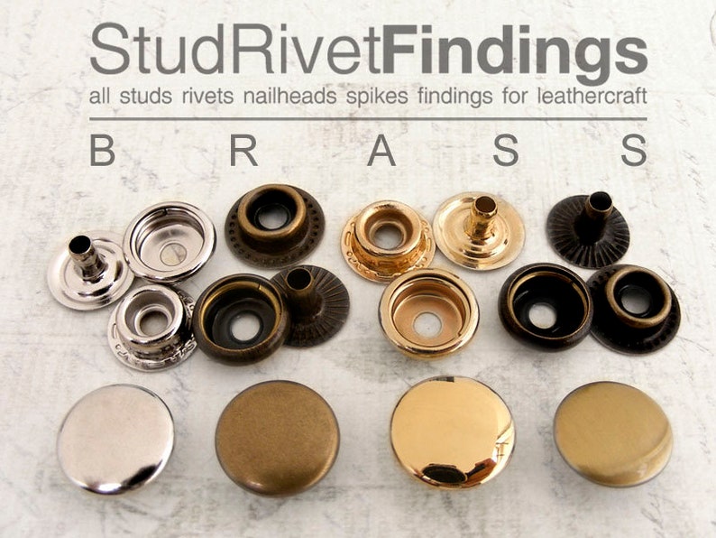 BRASS / 10sets 12.5mm 15mm SNAPS Fasteners Press Stud Poppers Etsy